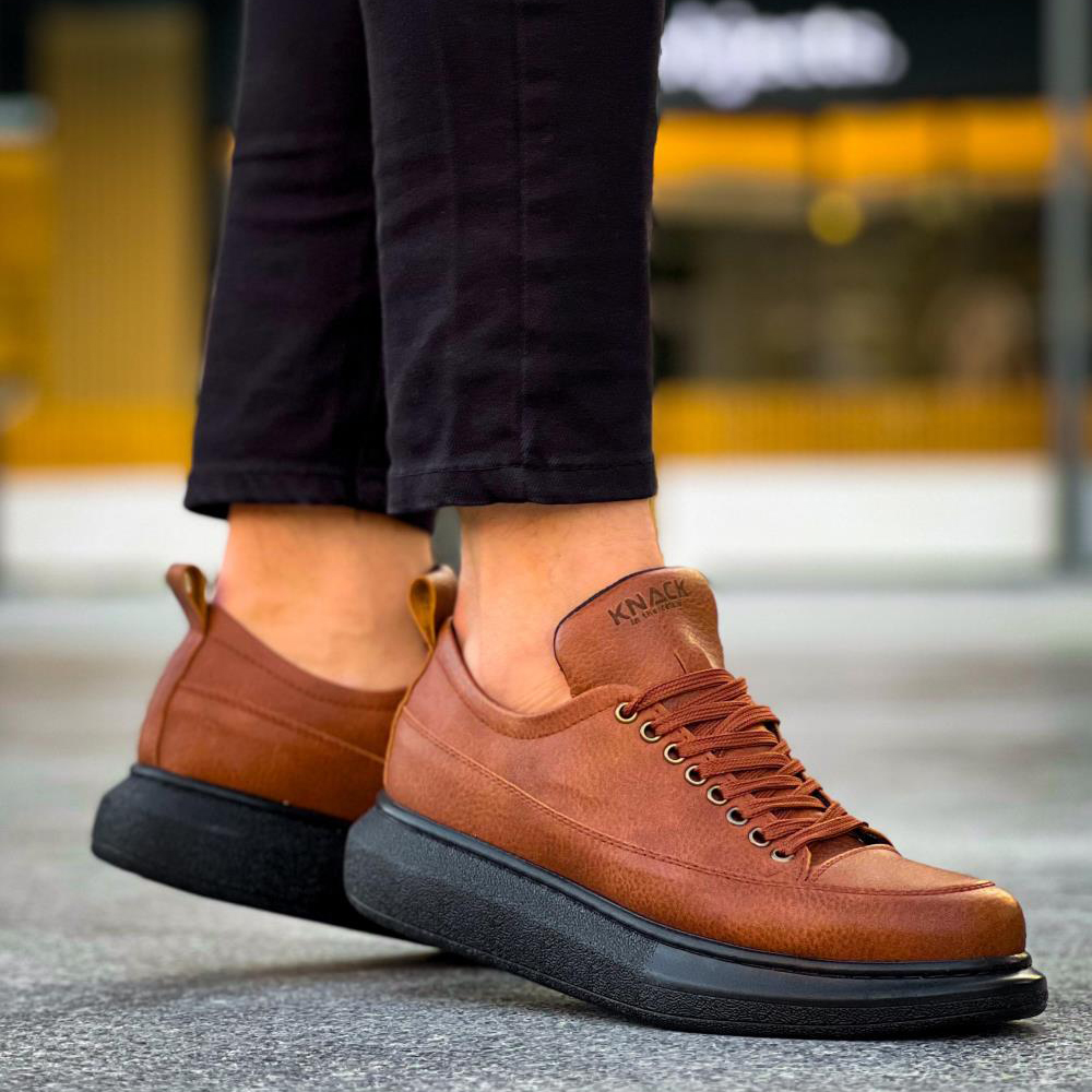 Mens Sneakers - Tan Black - 814