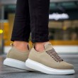 Mens Sneakers - Beige Suede - 814