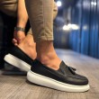 Mens Classic Shoes - Black White - 818