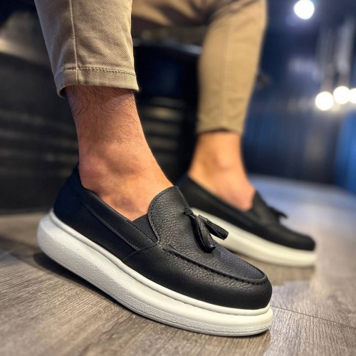 Mens Classic Shoes - Black White - 818