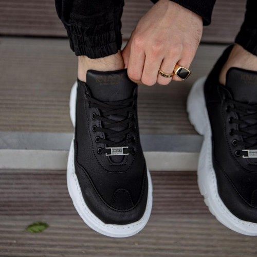 Mens Sneakers - Black White - N75