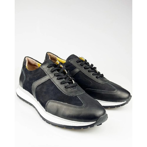 Mens Genuine Leather Casual Shoes - Black - 004