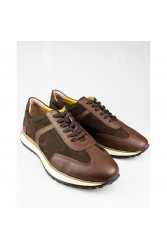 Mens Genuine Leather Casual Shoes - Brown - 004