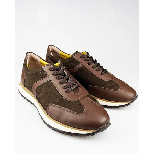 Mens Genuine Leather Casual Shoes - Brown - 004