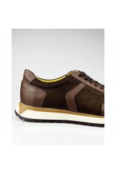 Mens Genuine Leather Casual Shoes - Brown - 004