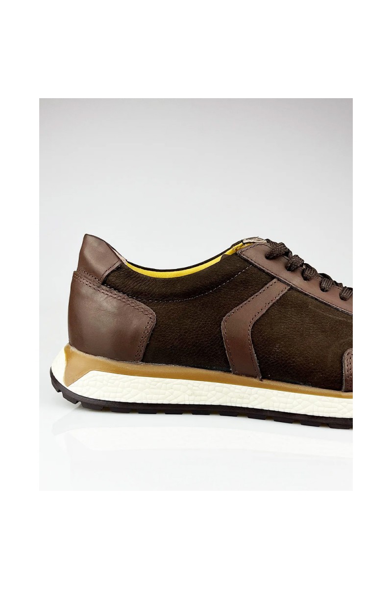 Mens Genuine Leather Casual Shoes - Brown - 004