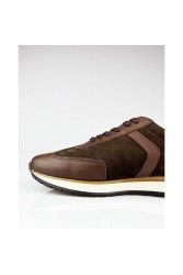 Mens Genuine Leather Casual Shoes - Brown - 004