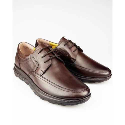 Mens Genuine Leather Casual Shoes - Brown - 005