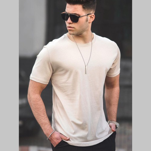 Mens T-shirt - Beige - 4951