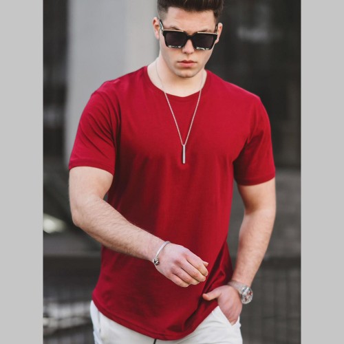 Mens T-shirt - Claret Red - 4951