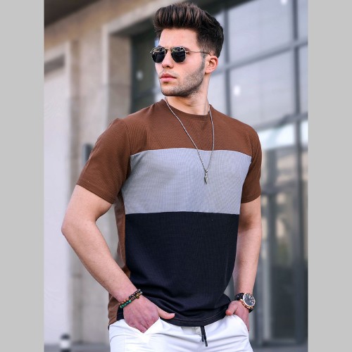 Mens T-shirt - Brown - 5826