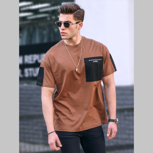 Mens T-shirt - Brown - 5832