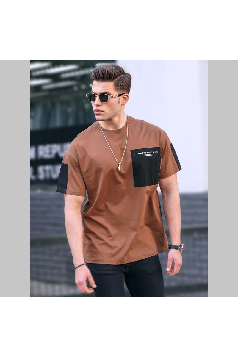 Mens T-shirt - Brown - 5832