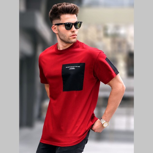 Mens T-shirt - Claret Red - 5832