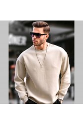 Mens Sweatshirt - Beige - 6048