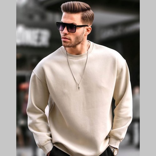 Mens Sweatshirt - Beige - 6048