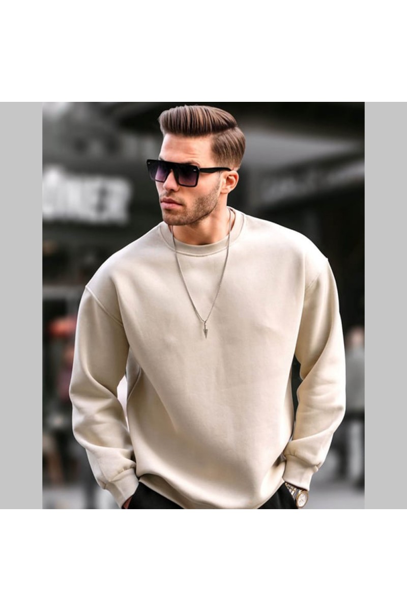 Mens Sweatshirt - Beige - 6048