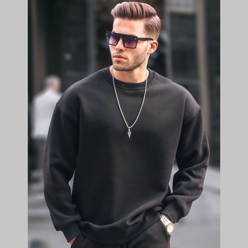 Mens Sweatshirt - Black - 6048