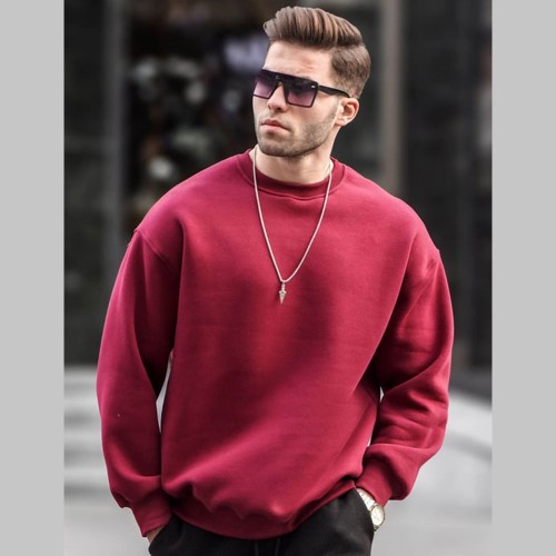 Mens Sweatshirt - Claret Red - 6048