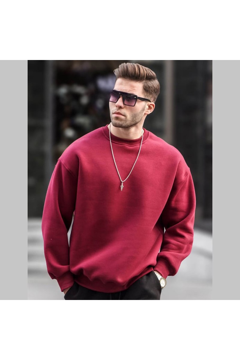 Mens Sweatshirt - Claret Red - 6048