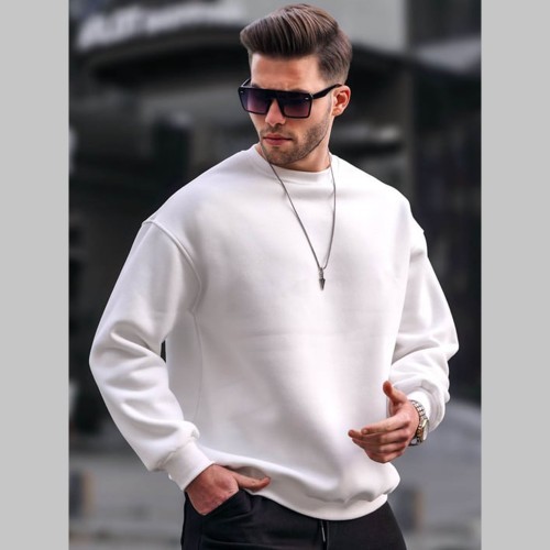 Mens Sweatshirt - Ecru - 6048