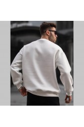 Mens Sweatshirt - Ecru - 6048