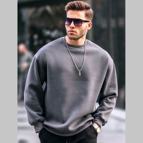 Mens Sweatshirt - Gray - 6048