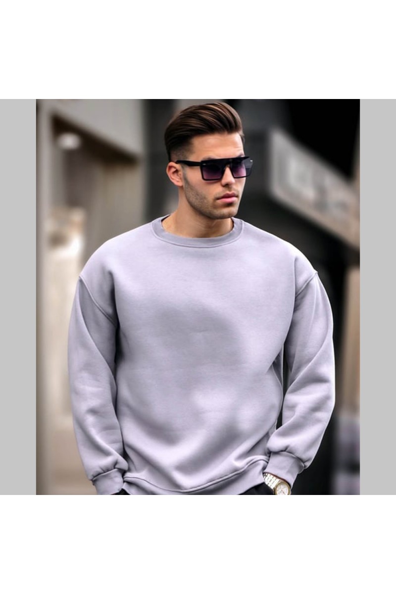 Mens Sweatshirt - Gray - 6048 - 2