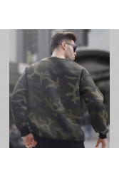 Mens Sweatshirt - Khaki Camouflage - 6048