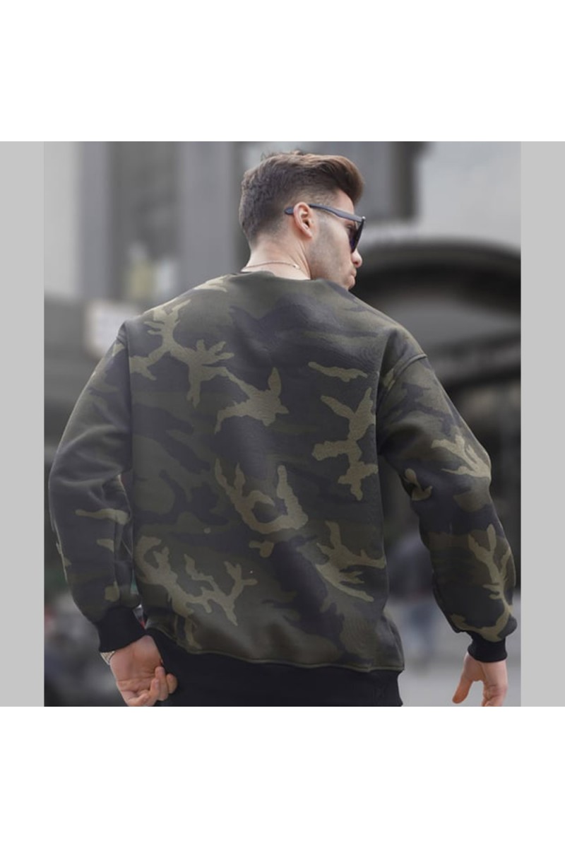 Mens Sweatshirt - Khaki Camouflage - 6048