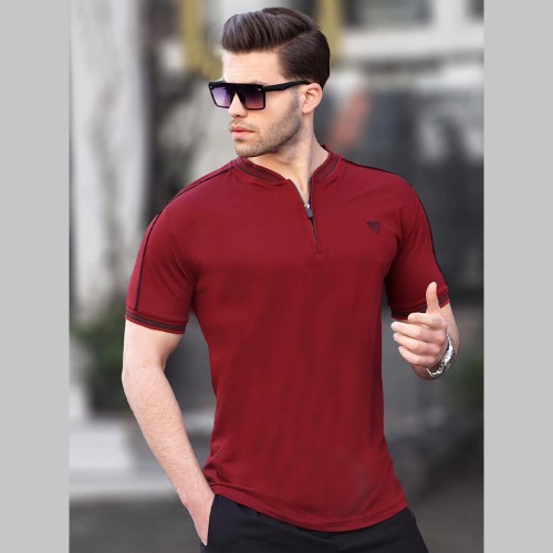Mens T-shirt - Claret Red - 9281