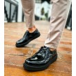 Mens Classic Shoes - Black Patent Leather - 001