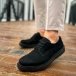 Mens Classic Shoes - Black Suede - 001