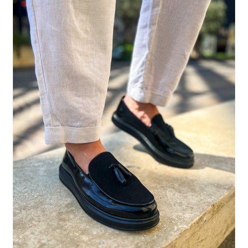 Mens Loafer - Black Patent Leather - 002