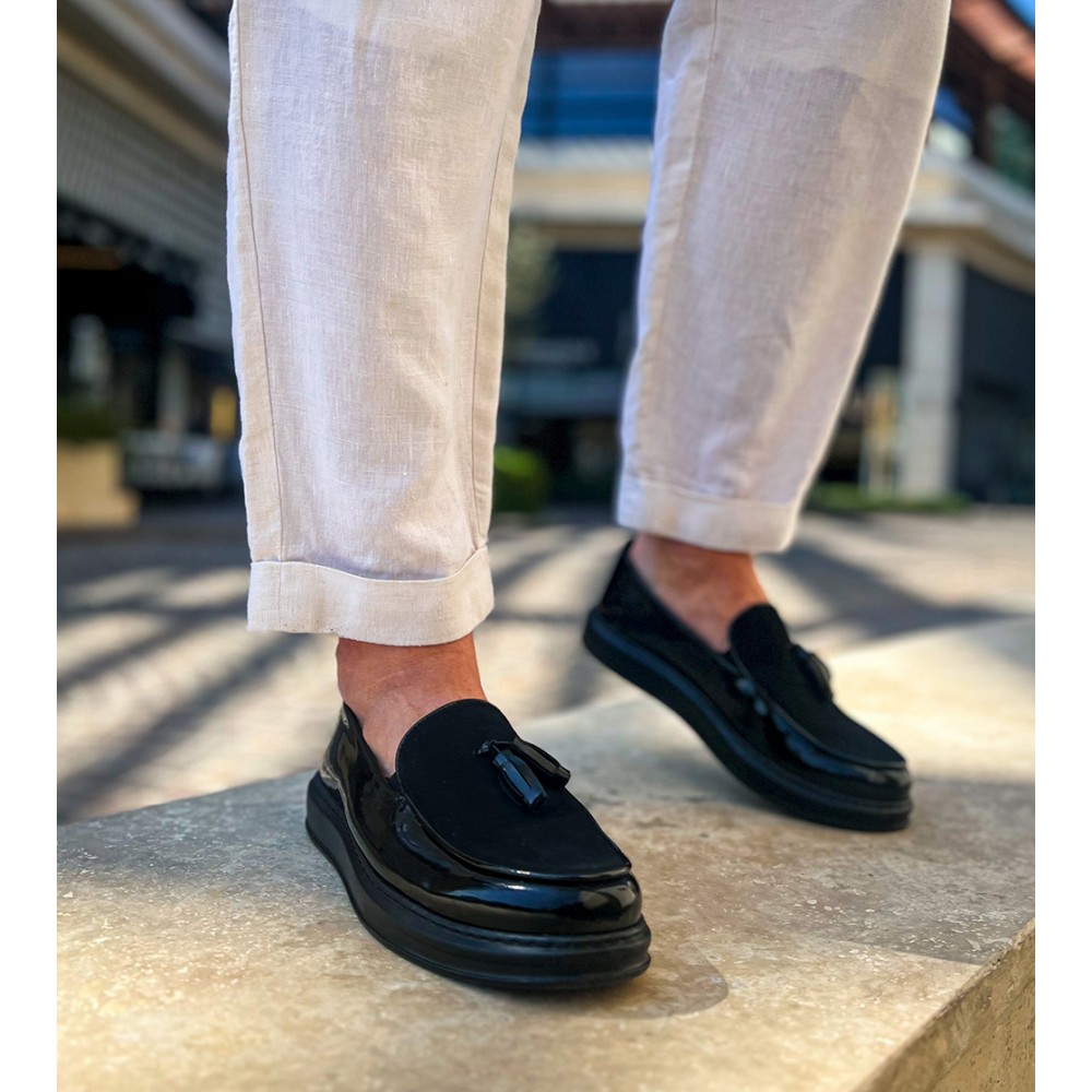 Mens Loafer - Black Patent Leather - 002