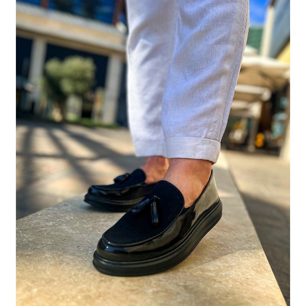 Mens Loafer - Black Patent Leather - 002