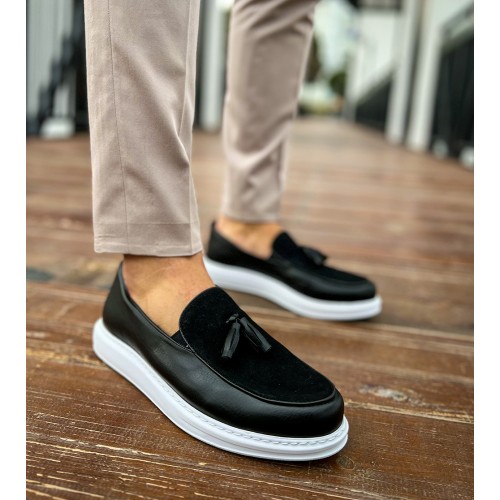 Mens Loafer - Black White - 002