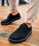 Mens Classic Shoes - Black Suede - 003