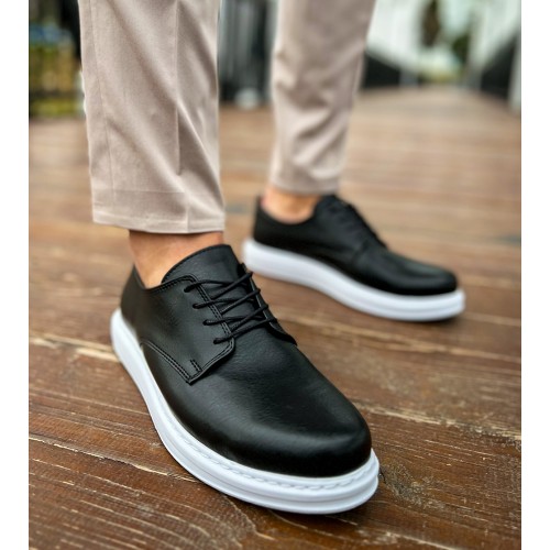 Mens Classic Shoes - Black White  - 003