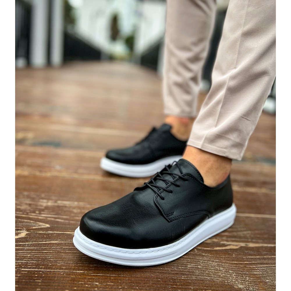 Mens Classic Shoes - Black White  - 003