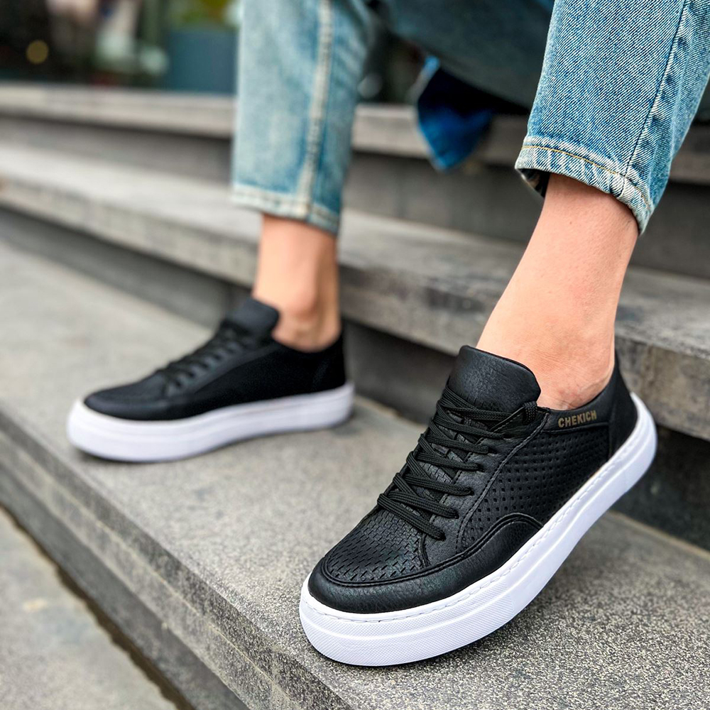 Mens Sneakers - Black White - Lix