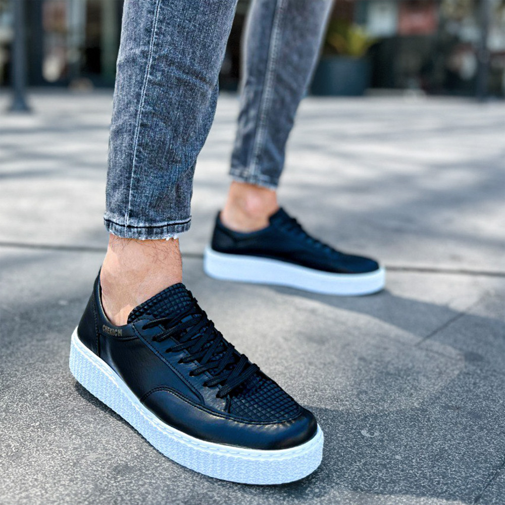 Mens Sneakers - Black White - 017