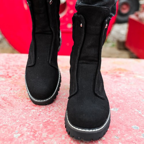 Mens Boots - Black Suede - 027