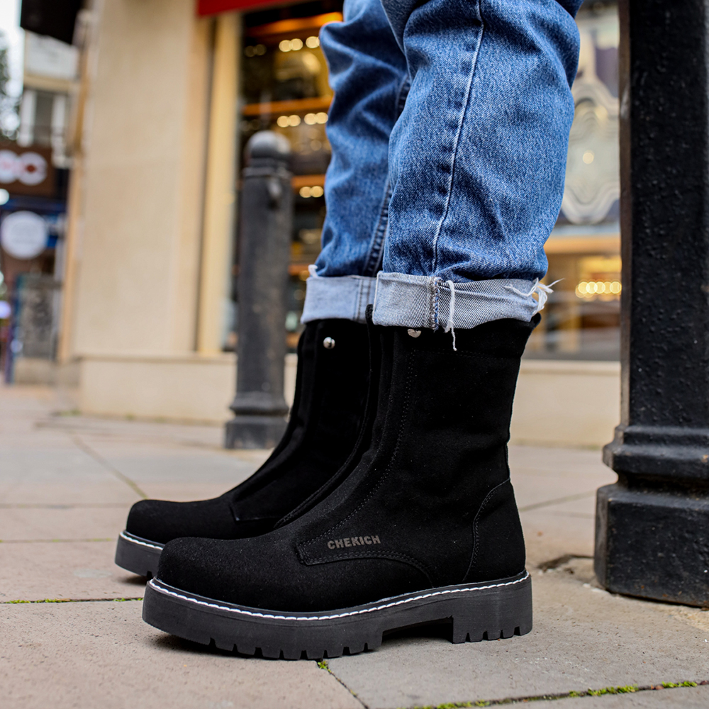 Mens Boots - Black Suede - 027