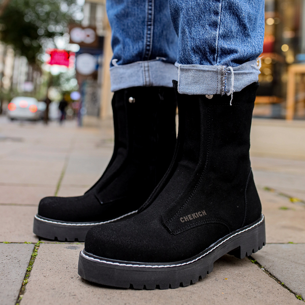Mens Boots - Black Suede - 027