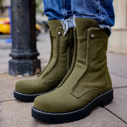 Mens Boots - Khaki Suede - 027