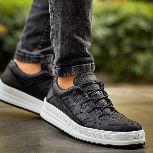 Mens Sneakers - Black White - 040