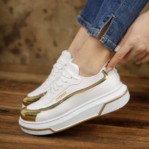Womens Sneakers - White Gold - 041