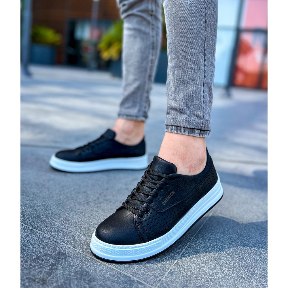 Mens Sneakers - Black White - 043