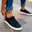 Womens Sneakers - Black White - 043